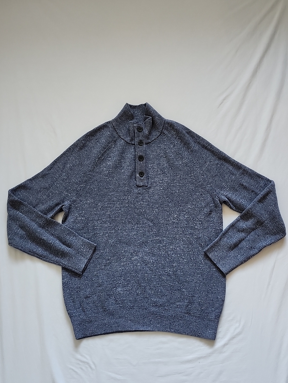 NWT Banana Republic Mens Mock Neck Button Henley Sweater XL Tall